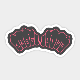 Sk8 Life light pink knuckles Sticker